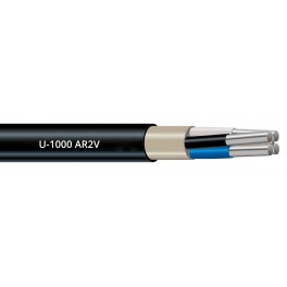 U-1000 AR2V - Cablu de putere de joasa tensiune cu conductor din aluminiu, izolatie XLPE, si manta din PVC (0.6/1 kV)