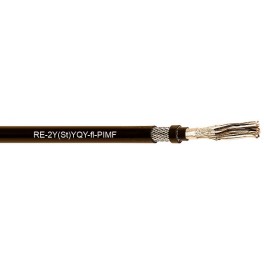 RE-2Y(St)YQY-fl-PIMF - PE insulated, screened, steel wire braided,  PVC sheathed instrumentation cable (300 V)