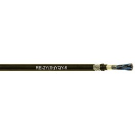 RE-2Y(St)YQY-fl - PE insulated, collective screened, steel wire braided, PVC sheathed instrumentation cable (300 V)