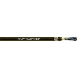 RE-2Y(St)YQY-fl MP - PE insulated, collective screened, steel wire braided, PVC sheathed instrumentation cable (300 V)