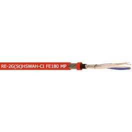 RE-2G(St)HSWAH-CI FE180 MP  - Silicone insulated, collective screened, armoured, HFFR sheathed instrumentation cable (500 V)