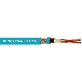 RE-2G(St)HSWAH-CI FE180 MP  - Silicone insulated, collective screened, armoured, HFFR sheathed instrumentation cable (500 V)