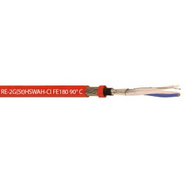 RE-2G(St)HSWAH-CI FE180 MP  - Silicone insulated, collective screened, armoured, HFFR sheathed instrumentation cable (500 V)