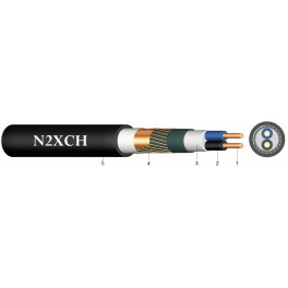 N2XCH - Cablu de joasa tensiune, fara emisii de halogeni (LSZH), cu intarziere la propagarea focului, 0.6/1 kV