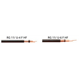 RG 11/ U-4 F HF & RG 11/ U-6 F HF  - Cabluri coaxiale,  75 Ohm, fara emisii de halogeni (LSZH)