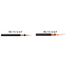 RG 11/ U-4 F & RG 11/ U-6 F  - RG-PE-CU - Cabluri coaxiale, 75 Ohm, invelis din polietilena (PE)