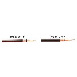 RG 6/ U-4 F & RG 6/ U-6 F  - RG-PE-CU - Cabluri coaxiale, 75 Ohm, invelis din polietilena (PE)